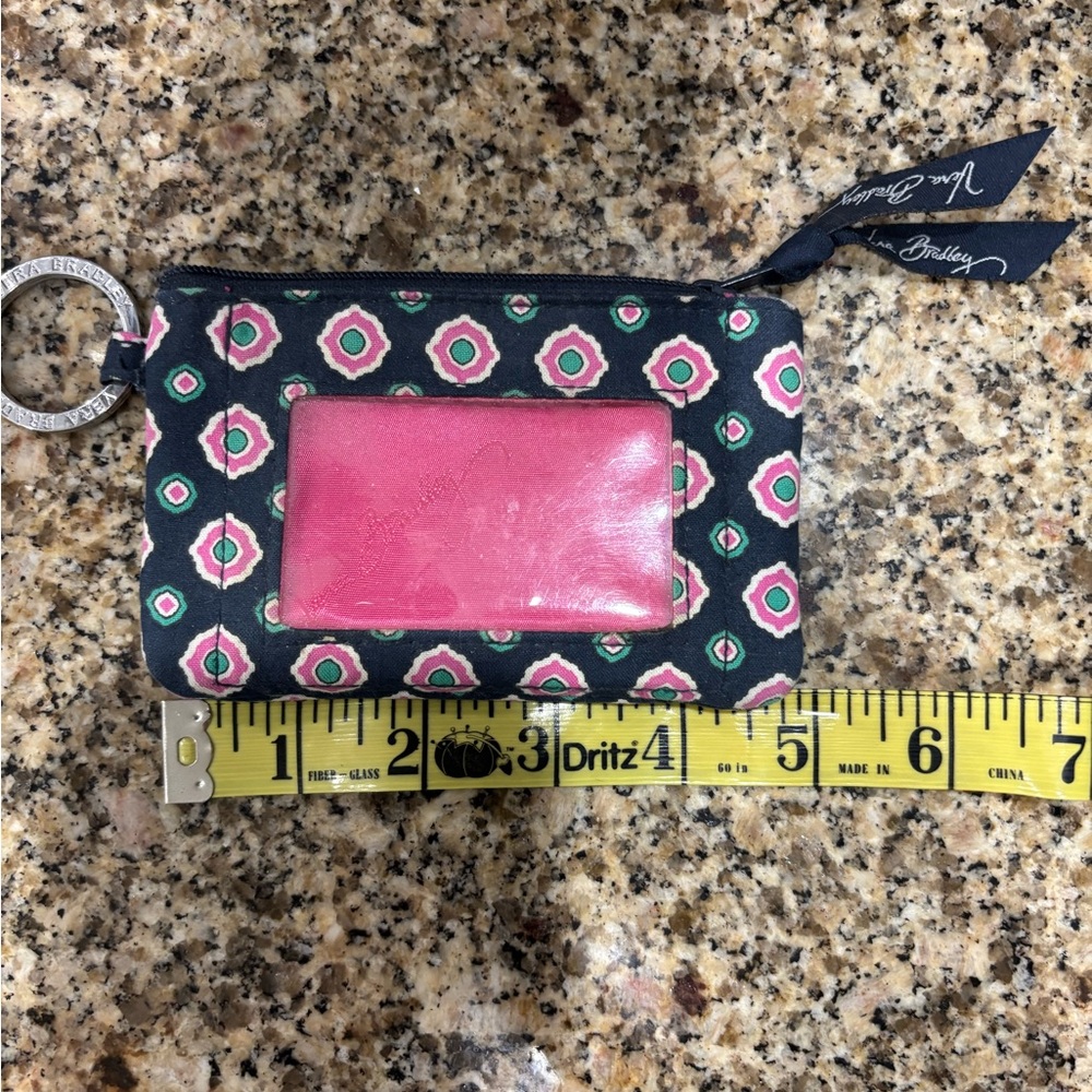 Vera Bradley Black and Pink Zip ID holder